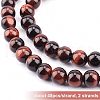 Olycraft 2 Strand Natural Red Tiger Eye Beads Strands G-OC0002-20-3