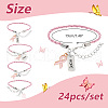 24Pcs 4 Style Alloy Enamel & Acrylic Heart Charm Bracelets Set with PU Leather Cords BJEW-AB00014-2