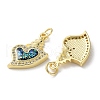 Valentine's Day Brass Micro Pave Clear Cubic Zirconia Pendants KK-C045-34G-2