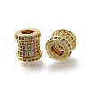 Brass Micro Pave Clear Cubic Zirconia European Beads ZIRC-I070-042G-1