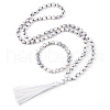 Synthetic Turquoise Round Beaded Pendant Necklaces & Bracelets Sets FS-WG9D102-05-2