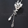 Flower Alloy Rhinestone Y Tassel Long Necklaces for Women FS-WGCC889-02-1