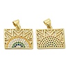 Brass Pave Cubic Zirconia  Pendants KK-Z028-18G-2