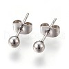 201 Stainless Steel Ball Stud Earrings EJEW-E235-01A-2