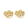 Flower Brass Clear Cubic Zirconia Bead Caps KK-V008-05G-2
