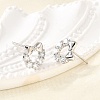 Bowknot 925 Sterling Silver Micro Pave Clear Cubic Zirconia Stud Earrings EJEW-S271-02P-3