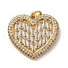 Brass Micro Pave Clear Cubic Zirconia Pendants KK-U076-21G-1