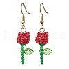 Grade A Round Glass Seed Beads Flower Dangle Earrings EJEW-MZ00451-04-2