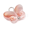 Butterfly Gradient Color Baking Paint Transparent Glass Charms PALLOY-JF03266-02-3