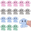 Olycraft 16Pcs 4 Colors Elephant Silicone Beads SIL-OC0001-07-1