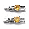 Rack Plating Brass Micro Pave Cubic Zirconia Watch Band Clasps KK-A234-016P-04-1