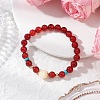 Natural Carnelian and Natural Green Aventurine Stretch Bracelets BJEW-JB11968-4
