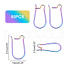 DICOSMETIC 80Pcs Rainbow Color 304 Stainless Steel Hoop Earrings Findings STAS-DC0010-42-2