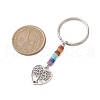 Natural Lapis Lazuli Green Aventurine Tiger Eye Red Jasper Lepidolite Howlite Red Aventurine & Alloy Keychain KEYC-JKC00813-03-3