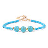 Round Synthetic Turquoise Beaded Bracelets ZS3051-3-1