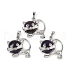 Natural Amethyst Kitten Pendants G-J386-C17-20-1