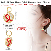 Beebeecraft 15Pcs Brass Micro Pave Clear Cubic Zirconia Pendants KK-BBC0010-36-2
