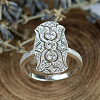 Retro Brass & Cubic Zirconia Finger Rings FS-WGF6FC6-05-2