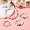 Flat Round Eco-Friendly Handmade Polymer Clay Bead Spacers CLAY-R067-4.0mm-38-6
