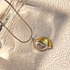 304 Stainless Steel Two Tone Teardrop Pendant Necklaces for Women NJEW-U038-03GP-1