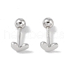 Anti-Tarnish Heart Rhodium Plated 999 Fine Silver Cartilage Earrings for Women EJEW-S215-29P-02-2