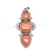Retro Synthetic Goldstone Pendants PW-WG7292F-03-1