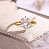 Elegant S925 Sterling Silver Pave Clear Cubic Zirconia Heart-shaped Ladies Ring for Party Daily Wear UM7480-2-1