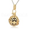 Golden Tone Brass Hollow Round Cage Pendants KK-J232-04G-2