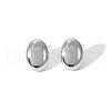 Fashion Oval Stainless Steel Stud Earrings for Women TU0111-3-2