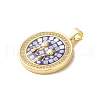 Rack Plating Brass Cubic Zirconia Pendants KK-K385-64G-2