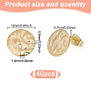 Unicraftale 40Pcs 201 Stainless Steel Flat Round Stud Earring Findings STAS-UN0060-70-2