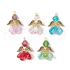 Glass Seed Beaded Angel Pendants PALLOY-MZ00631-1