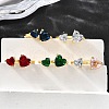 Brass Micro Pave Cubic Zirconia Cuff Rings for Women RJEW-F181-10G-2