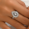 Brass Pave Cubic Zirconia Finger Rings for Women BN9487-2-1