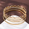 5Pcs 304 Stainless Steel Bangle Set for Women BJEW-S162-01C-G-2