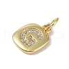 Rack Plating Brass Micro Pave CLear Cubic Zirconia Charms KK-E110-14G-G-2