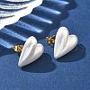 304 Stainless Steel Plastic Imitation Pearl Stud Earrings EJEW-R030-01G-04-2