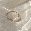 Mother's Day Jewellery 304 Stainless Steel with Natural Baroque Pearl Rondelle Beaded Finger Rings FS-WG39983-02-1