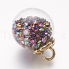 Glass Ball Pendants GLAA-P031-01-2