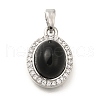 Brass Micro Pave Cubic Zirconia and Glass Pendants KK-K388-32P-1