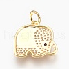 Brass Micro Pave Cubic Zirconia Pendants KK-O107-22G-3