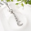 Alloy Crystal Rhinestone Dangle Curved Barbell Belly Rings AJEW-R007-04P-02-2