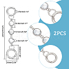 Flat Round Faceted Glass & Alloy Link Purse Strap Extenders HJEW-AB00197-3