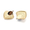 304 Stainless Steel Pave Natural Tiger Eye Pendants STAS-N109-193B-G-2