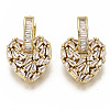 Brass Micro Pave Cubic Zirconia Dangle Huggie Hoop Earrings EJEW-S201-216G-NF-1