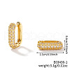 Elegant Brass Clear Cubic Zirconia Hoop Earrings RO7154-3-1