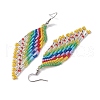 Boho 304 Stainless Steel with Glass Dangle Stud Earring EJEW-MZ00177-4