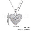 Fashionable Brass Micro Pave Clear Cubic Zirconia Heart Pendant Necklaces GG1510-2-2