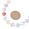Heart Glass Beaded Necklaces for Women NJEW-JN05157-01-3