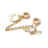 Brass Micro Pave Clear Cubic Zirconia Cable Chain European Beads KK-G531-07B-G-2
